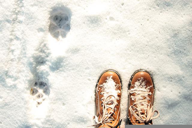 boty ve sněhu